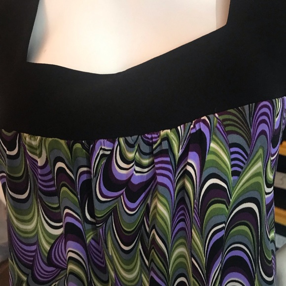 GITANO Gorgeous Colorful Top in Purple Green Gray and Black SIZE 14/16 W - Picture 3 of 8
